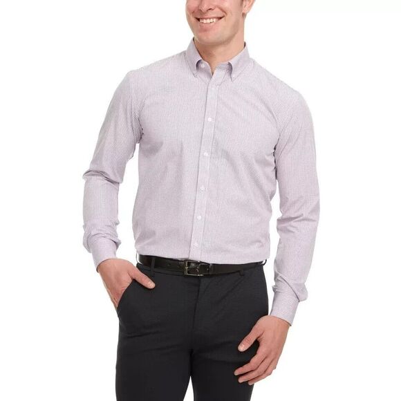 Chaps Men's Button-Down Dress Shirt, Red, L 16-16.5 34/35 - Picture 3 of 7